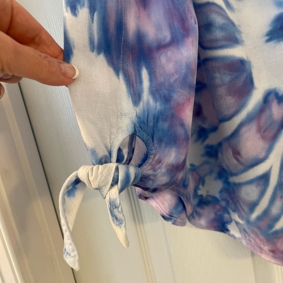 Boho style Hand crafted tie dyed off the shoulder top - Picture 2 of 7